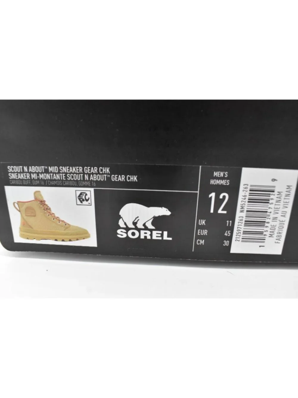Sorel Mens Size 12 Scout N About Mid Lace Up‎ Caribou Buff Chukka Sneaker Boots